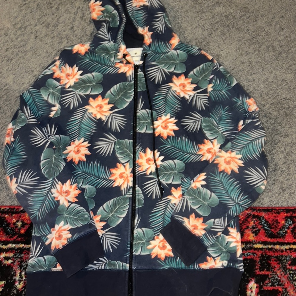 Hooded floral jacket
